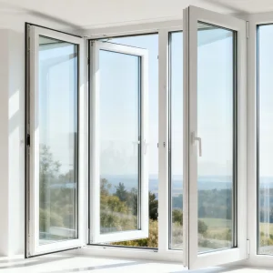 Aluminum Casement Window with Double Glazing Tinted Glass Customized Mosquito Net Grill Design Customzied Color Hung Fixed Slding Types Window