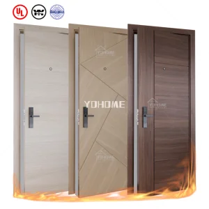 American Standard Walnut Wood Flush Interior Doors Acoustic Soundproof Fire Rated Hotel Door