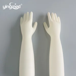 Luvas Ginecológicas Estéreis de Látex Descartáveis de Manga Longa