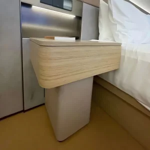 High End Nordic Hotel Wooden Nightstand with Curved Edge Design for Commercial Hospitality Projects