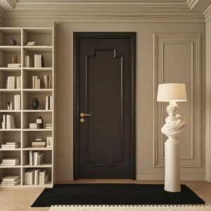 Modern Design Interior Solid Wooden Door Wood Steel Sliding Metal PVC WPC Glass Aluminium Soundproof Solid Security Paint Entrance Door for Bedroom Custom Hotel