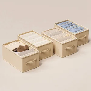 Wardrobe Clothes Organizer with Handles Foldable Drawer Dividers for Sweater Pants