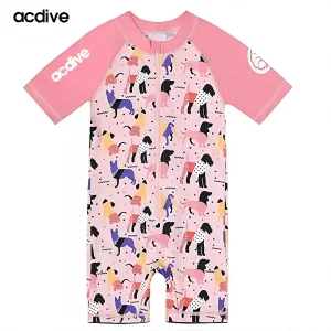 Acdive Kids Infant Quick Dry Anti-UV Sun Protective Suits Swimming Floating Training One Piece Customized Swimwear