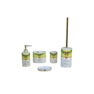 Cheap Yellow - White Christmas Bell & Snowflake Stoneware Bathroom 5 - Piece Set Manufacturer, Products