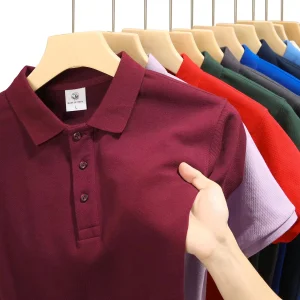 Pique Polo Shirts 100% Cotton Custom Embroidery logo High Quality Button Down Golf Summer Bulk Red Polo Fashion Casual Jonny
