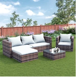 Patio Furniture Set 5 Seater Outdoor Garden Wicker Sectional Furniture Sofa