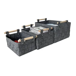 ODM BSCI Collapsible Gray Woven Storage Basket