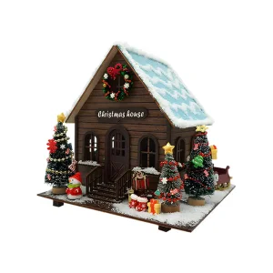High-Quality DIY Wooden Christmas Cottage Model Kit