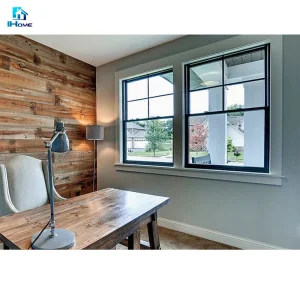 American Style Double Glass Automatic Vertical Slide Aluminium Vinyl PVC UPVC Single Hung Window