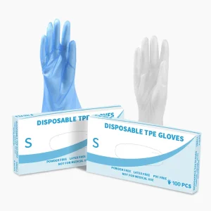 100 PCS Transparent Vinyl TPE Gloves Latex-Free Gloves for Laboratory Work