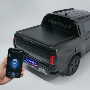 BESTWYLL Aluminum Pickup Truck Bed Cover Electric Roller Lid Automatic Retractable Tonneau Cover for Kgm Musso EV Ea-P136A