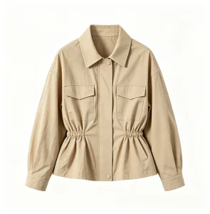 French Style Oversized Bomber Jacket Office Workwear