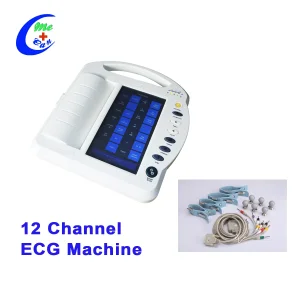 12 Monitor de ECG de canal Equipo médico Máquina de ECG portátil para hospital