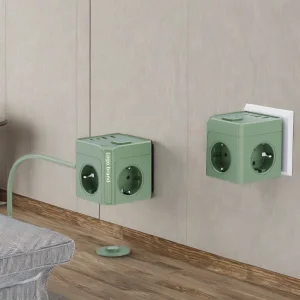 Customized Extensive Cube Power Socket New Design 16A Rated Current Smart Home With 2 USB-A And 2 TYPE-C EU Standard