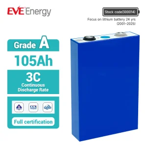 تخفيضات إيف Lf105 105ah 5000 دورات 3.2V بطارية ليثيوم أيون 100ah خلية لتخزين الطاقة المنزلية LiFePO4