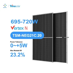 In Stock Trina Solar Vertex N-Type Bifacial Solar Panel 695W 720W | TSM-NEG21C.20 Double-Glass Module for Utility-Scale Projects