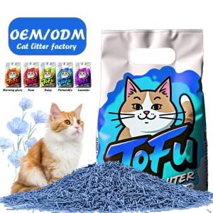 Cat Litter Factory OEM Pet Products Eco-Friendly 1.5mm Tofu Cat Litter Biodegradable Clumping Cat Litter Sand Premium Odor Control Tofu Cat Litter