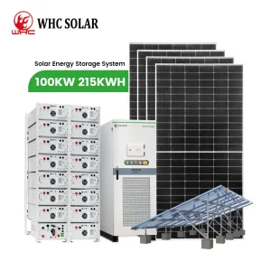 Sistema de energía solar off-grid de 100KW WHC, contenedor de almacenamiento de energía solar de 215Kwh para uso industrial