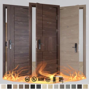 China Top Manufacturer Custom Hotel Project En BS Certified Fd30 Fd60 Contemporary Design Fire-Rated Doors for Hotels