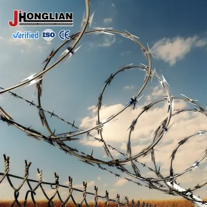 Double Strand Reinforced Razor Barbed Wire Barrier System