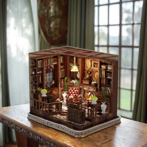 Creative Handmade Eco-friendly Wooden DIY Building Blocks Architecture Doll House Miniature Furniture Set-1:48 Scale for Ages