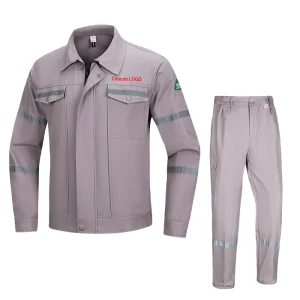 Professional Cotton High Visibility Construction Work Uniforms Coveralls Maintenance Clothes Custom Logo Size Set Work Wear
