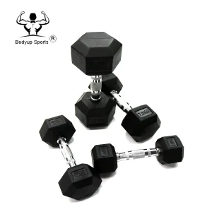 Rubber Hex Dumbbell for Training Gym Commercial Fitness Equipment
