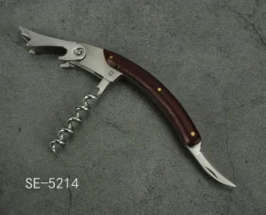 3 in 1 Multifunction Bottle Opener/Red Wine Opener with Wooden Handle (SE-5214)