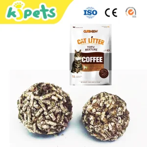 OEM Natural Cat Litter Dust-Free Clumping Biodegradable Flushable Plant Coffee Self-Cleaning Cat Litter Fragrance Made From Fiber Pea Fiber