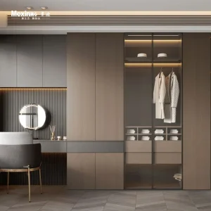 Mexin Customizable Storage Folding Cupboard Cabinet Custom Closet Wardrobe Modern Furniture Eco-Friendly for Master Sliding Door Bedroom Kids Wooden Wardrobe