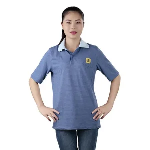 Ropa ESD de Leenol para sala limpia, camiseta polo ESD, ropa antistática