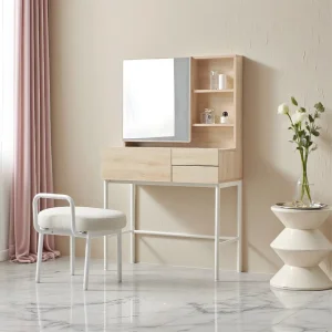 Factory Customized Square Mirror Large Capacity Bedroom Furniture Dressing Table