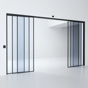 Double opening magnetic levitation smart security sliding system