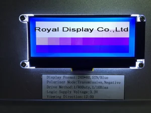 240*80 Graphic LCD Module FSTN 6h Wide Temperature St7529 Cog Industrial Display