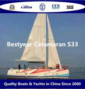 Bestyear 33FT Fiberglass Catamaran Sail Boat for 35 Passengers