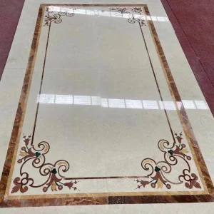 Luxury Water Jet Marble Inlay Flooring Patterns Mosaic Floor Medallion for Majlis Men Sitting Room Floor Decoration
