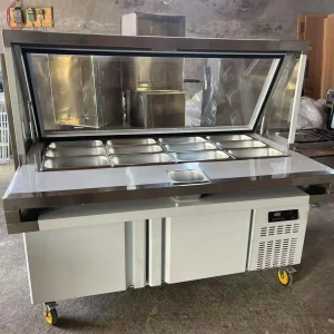 59" Commercial Workstation Refrigerators Refrigerated Sandwich Salad Prep Table with 12 Pans