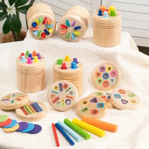 Montessori Geometric Shape Sorting Color Classification Matching Cup Sensory Coin Box Educational Toys For Kids Boys Girls
