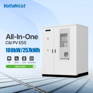 VoltaNest Outdoor LiFePO4 Off Grid 100KW 125KW 200kWh Solar Power Storage 257kWh All In One BESS Energy Storage Cabinet With PCS