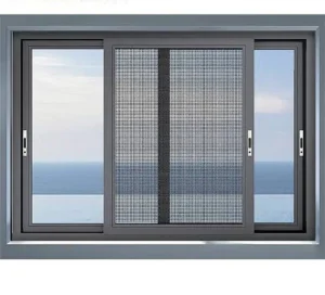 2025 Modern Design Triple Glazed Glass Windows Aluminum Alloy Double Wall Glass Frame With Sliding Window Screen