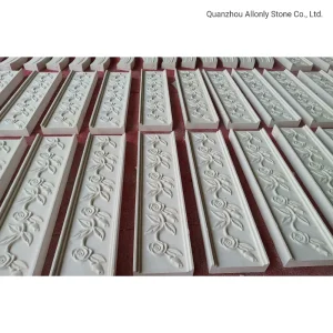 Outdoor Carving Design Bianco Botticino Limestone Decorative Stone for Exterior Wall and Floor
