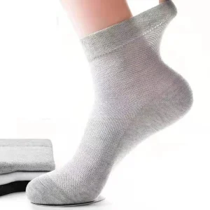 Pure Black Summer Thin Medium-Sized Large Size Men's Mesh Breathable Plus Fat Plus Size Business Socks