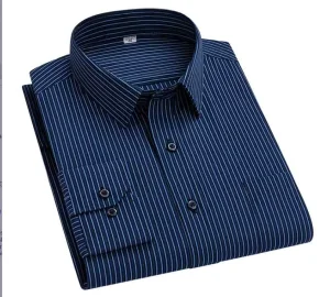 Men's Professional Anti-Wrinkle Korean-Style Dress Solid White Long Sleeve Slim-Fit Single Breasted Business Formal Breathable