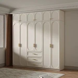 Premium Custom Bedroom Wardrobe Closet Versatile Metal and Plastic Wardrobe Cabinet Suitable for Hotel Rooms with Wheels for Easy Sliding Doors