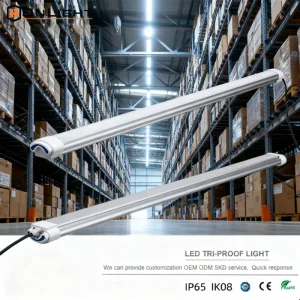 4FT Tri-proof IP65 LED Light Industrial Vapor Tight Linear Light Fixture for Warehouse &amp; Cold Storage Use