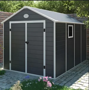 Large 6x4ft Outdoor Building Cabin Bike Shed Plastic Garden Tools Storage House With Window