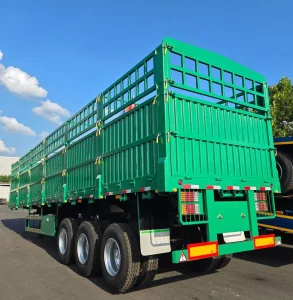 2025 New 3-Axle 12-Wheel Semi-Trailer 40-60 Ton Load Capacity Drawbar Fence Dropside Stock Cargo Box Warehouse Truck Trailer