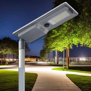 Hybrid Project Street Light Mppt Control 75AH 60AH 30AH 100W 200W All In One Street Lamp Smart Outdoor Led Solar Streetlight