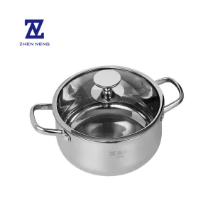 Multi-Purpose 18/8 Stainless Steel Steam and Soup Pots 22cm Tempered Glass Lid LFGB Professional Stainless Steel Cookware Set