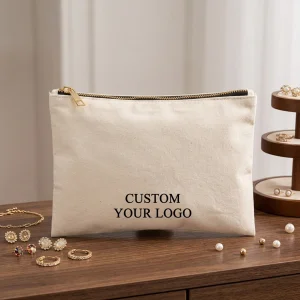 Wholesale Custom Logo Canvas Zipper Pouch Large Capacity Multi Color Small Makeup Bag Portable Travel Eco-Friendly Cosmetic Bag